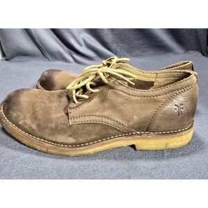 Frye Brown Leather Lace‎ Up Oxfords Dress Shoes Mens Size 10 D